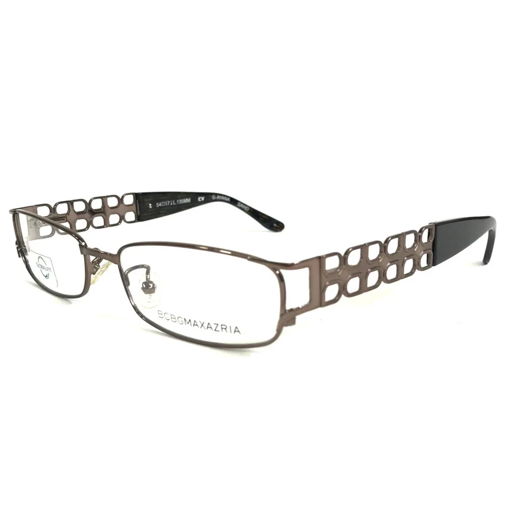 BCBGMAXAZRIA Eyeglasses Frames G-AYANA SAND Brown Gold Rectangle 54-17-135